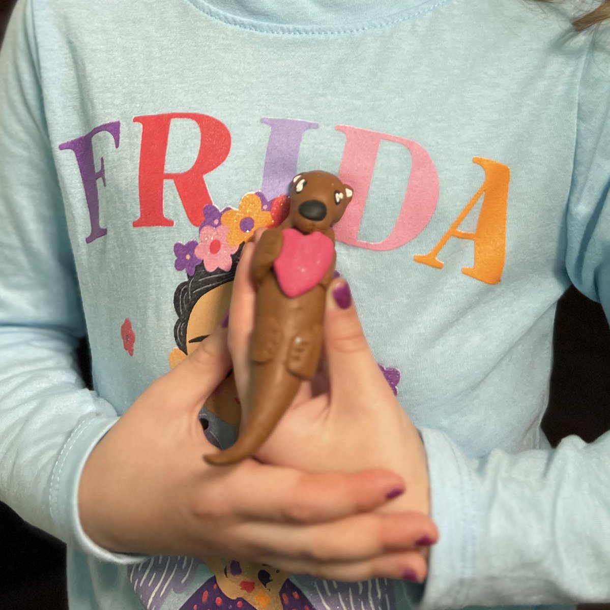 jennilyn8's tweet photo. Someone is doing a book report on river otters in school, then creating a habitat and wanted to create the otter to go inside! Polymer clay creation! @tphaer18 https://t.co/zIYkfnh2Hb