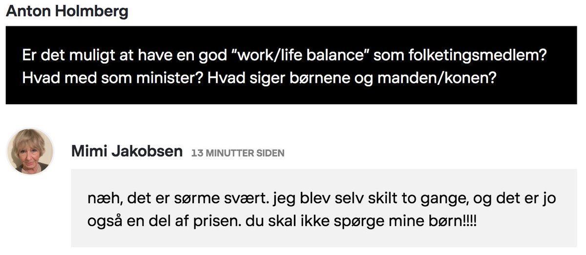 Mimi Jakobsen har den mest vidunderlige fuck you-energi ovre på DR’s Q&amp;A-kanal. #dkpol #valg2022 dr.dk/engagement/tae…