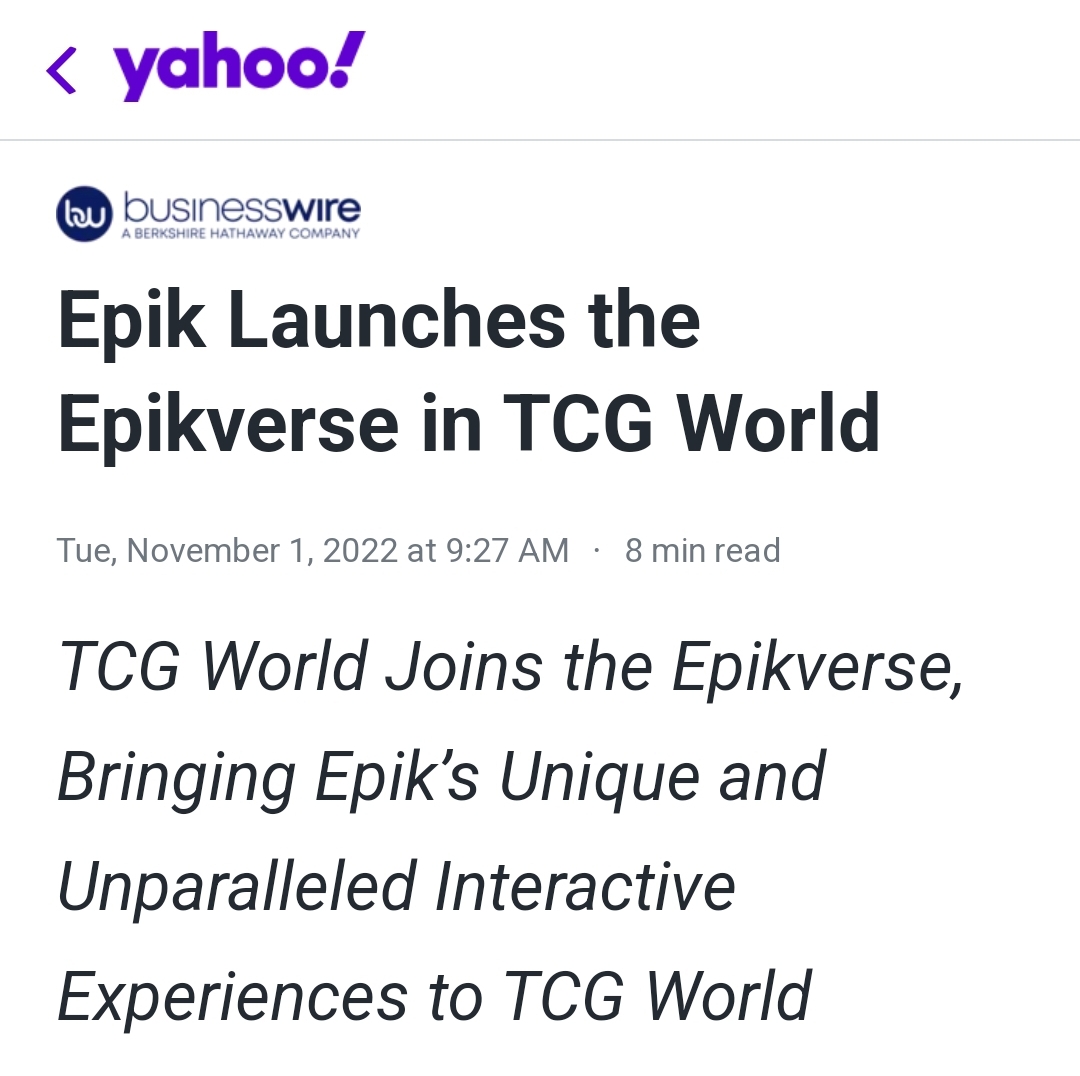 MotelNft's tweet photo. @yahoo reporting #Metaverse partnership @officialtcgcoin and @epikprime #tcgworld @weareepik @desosyndicate https://t.co/a9MlpzW3oW