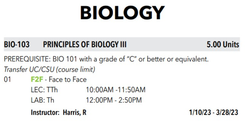 In 2023 I'll be teaching biology at <a href="/LakeTahoeCC/">Lake Tahoe Community College</a>!