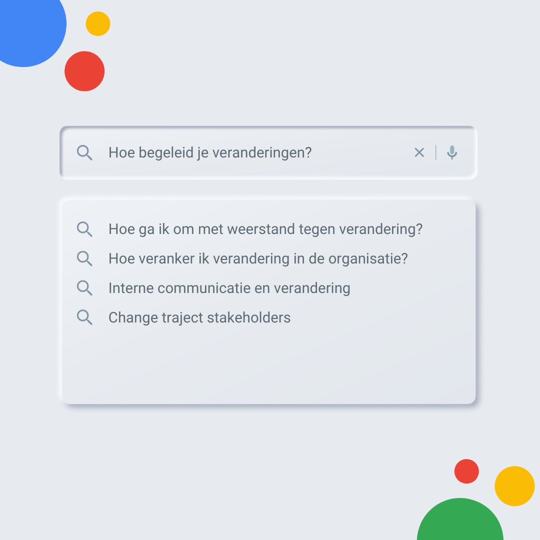 Ziet jouw zoekgeschiedenis er ook zo uit? Dan heb je wellicht baat bij een training rond change management. Ga mee aan de slag met veranderprocessen en we zorgen dat jeeen plan van aanpak kan maken.

Meer informatie vind je op onze website: vonknetwerk.be/change-managem…