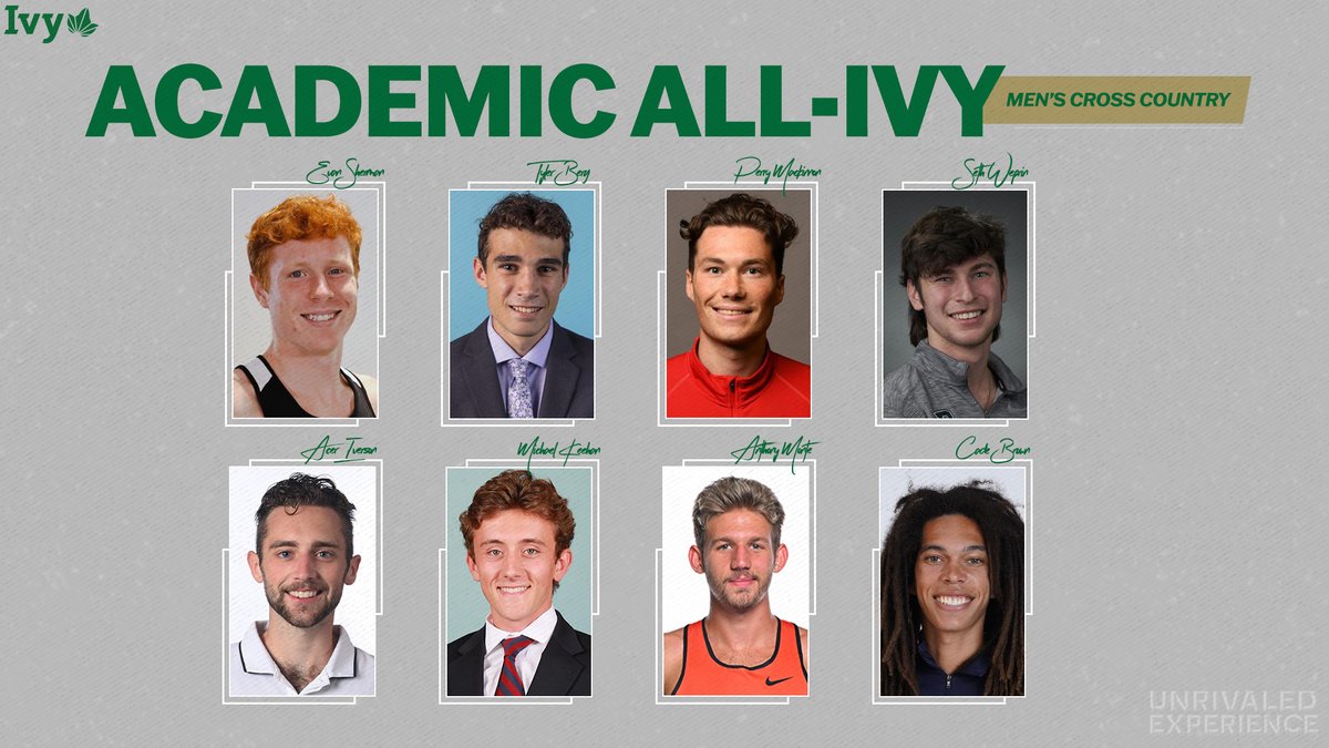 Your 2022 Men's Cross Country Academic All-Ivy Members! 🌿🏃
