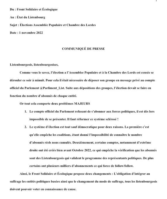 PCL_off's tweet photo. Communiqué de Presse du #FrontSolidaireEcologique du Listenbourg. 😡⚒️🔥 https://t.co/11OxgS6zm0