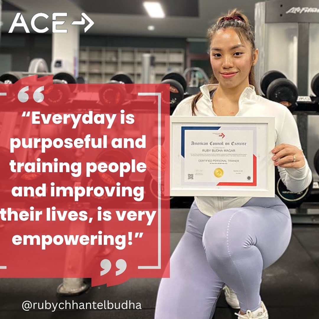 acefitness's tweet photo. Let’s welcome new ACE CPT Ruby Magar to the squad! 🎉🎉
#acertified #acefitness https://t.co/udPQ6CXOGF