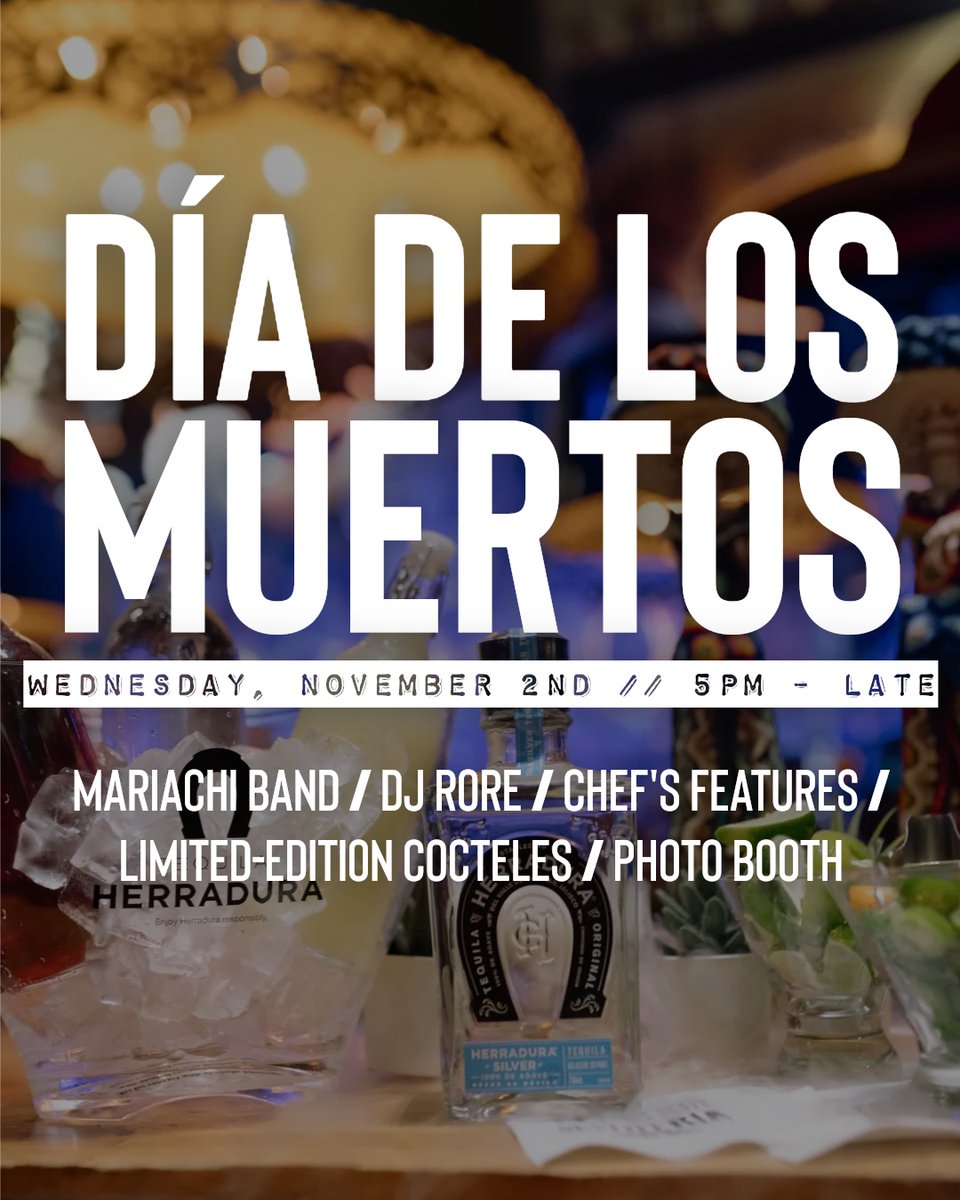 HASTA MANAÑA, FAMILIA!​​🪅

Join us tomorrow, November 2nd starting at 5 pm for a fabulous fiesta featuring fantastic Chef's features, @herradurateq cocteles, live mariachi music AND MORE!

OUR BOOKS ARE STILL OPEN → Reserve today at elcatrin.ca📲