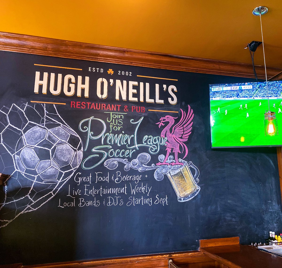 Make Hugh’s your go-to bar to watch the Premier League Games on our new TVs! 🍺⚽️ Comment your team below! #liverpoolfc