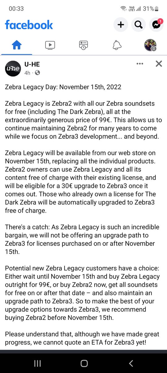 pmishraofficial's tweet image. Finally some news about @uheplugins&apos; #Zebra3. And a brilliant deal for anyone who has still not purchased Zebra2. And if you already own The Dark Zebra (@HansZimmer version), you get Zebra3 for free whenever it&apos;s released. ❤️

#ZebraHZ