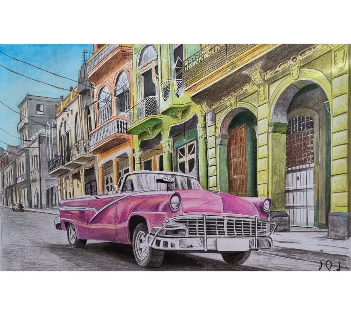Leesm_ART's tweet photo. A pencil drawing of a street in Cuba #art #Cuba #Pencildrawing https://t.co/qKvkBt9Jot