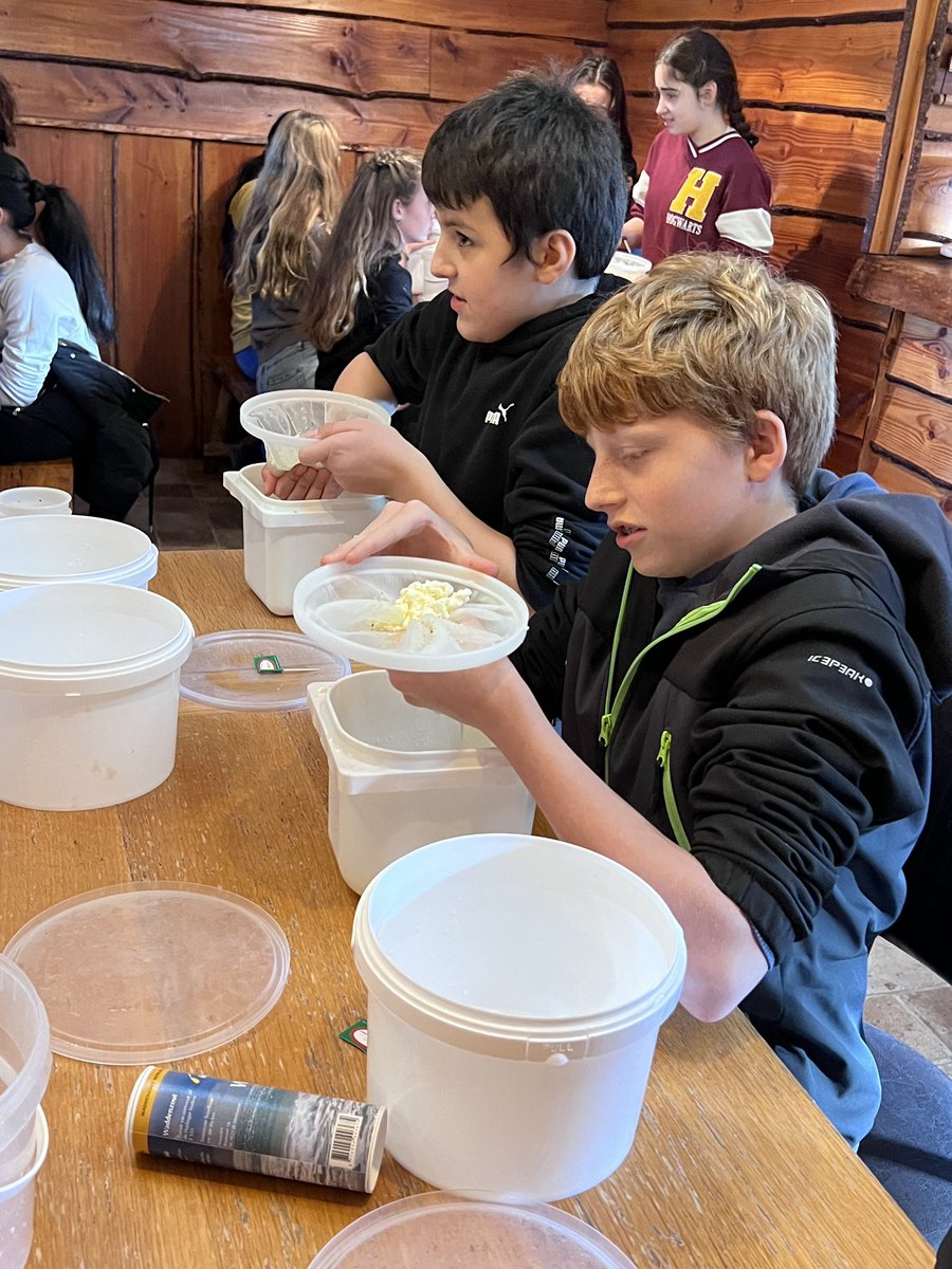 Met klas 1, kaas maken bij kinderboerderij ‘t Geertje. #oncclauslaan#actieflerenveeldoen🔵🟡🔵🟡#oncclauslaan