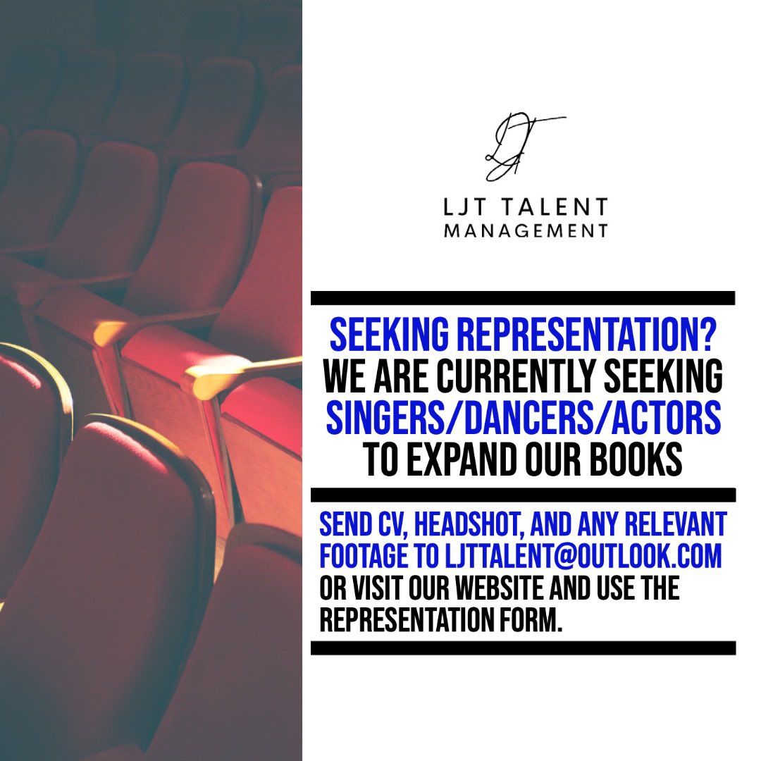 Seeking representation? Get in touch. 

#agency #musicaltheatre #openbooks #audition