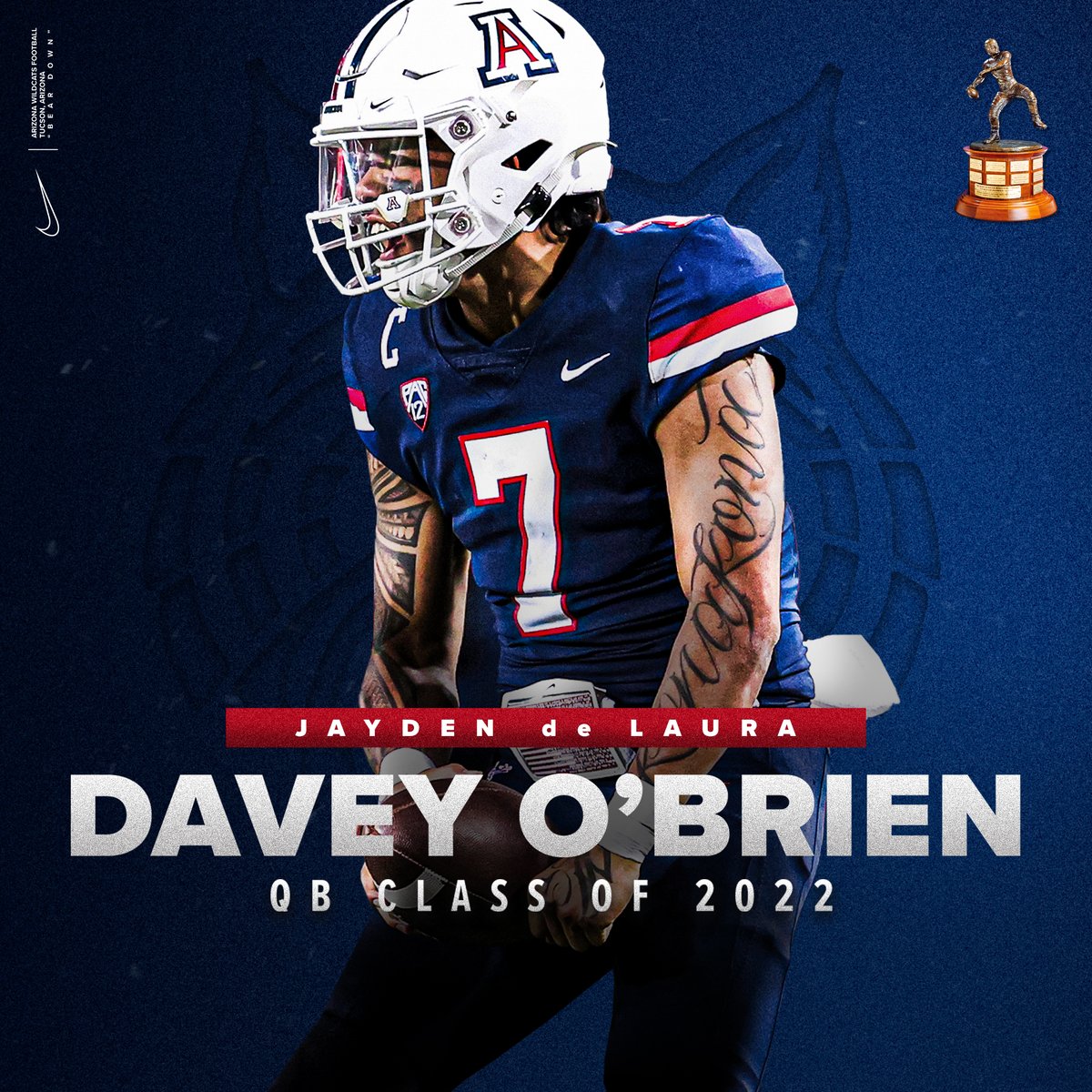 Congratulations to @jayden_delaura on being named a member of the Davey O 'Brien QB Class of 2022! 🏈 #ItsPersonal | #RiseWithUs