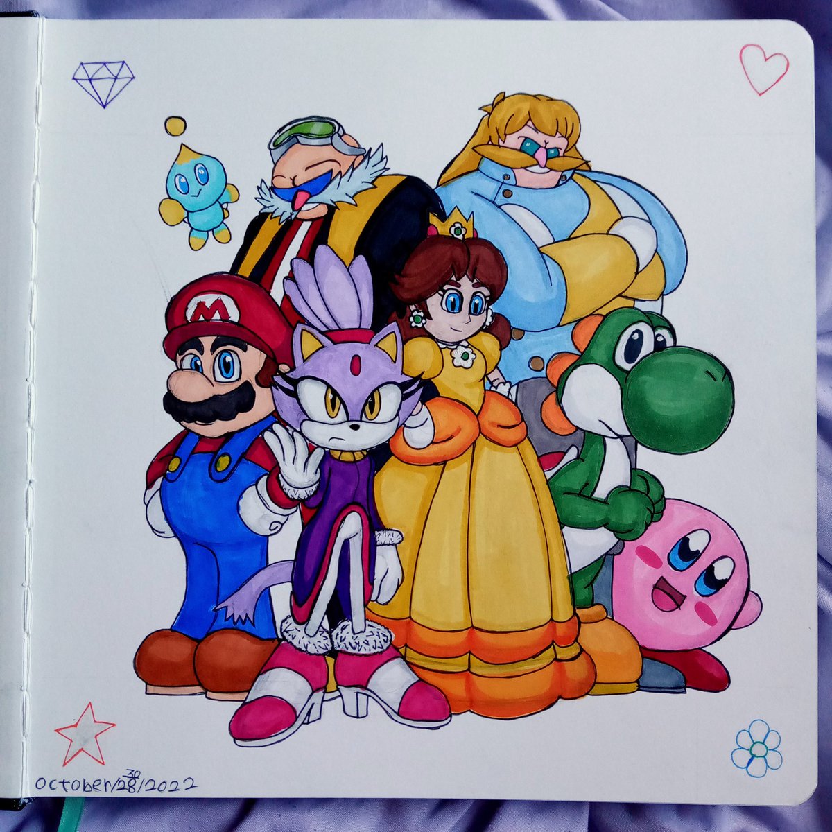 💜🎮#eggmannega #dreggmannega #eggmanboom #steveeggman #mopho #eggmansbrother #eggmansonicboom #blazethecat #princessdaisy #yoshi #mario #sketch #sketchbook #drawing #drawingbook #drawingwhatevertheheckiwant #doodle