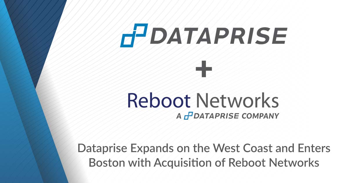 Dataprise's tweet image. Today, we are excited to announce the acquisition of Reboot Networks, a California-based managed service provider.

Read our full press release here -&amp;gt; bit.ly/3gQBOBc

#Dataprise #RebootNetworks #Acquistion #ManagedServiceProvider