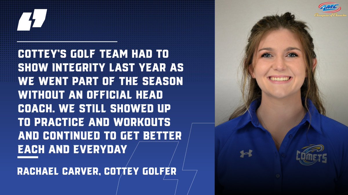 AMCSports's tweet photo. Read how Rachael Carver, a golfer from @CotteyAthletics, and the rest of the team showed integrity a year ago.
#AMCCofC #NAIACofC https://t.co/Q0vOdVmCM0