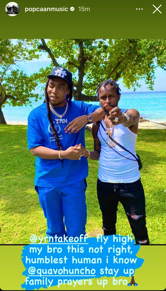 Sleekjamaica's tweet photo. Real always recognize real 🙏🏽@PopcaanMusic @1YoungTakeoff

#takeoff #damntake  #migos https://t.co/9yqb4uqcLE