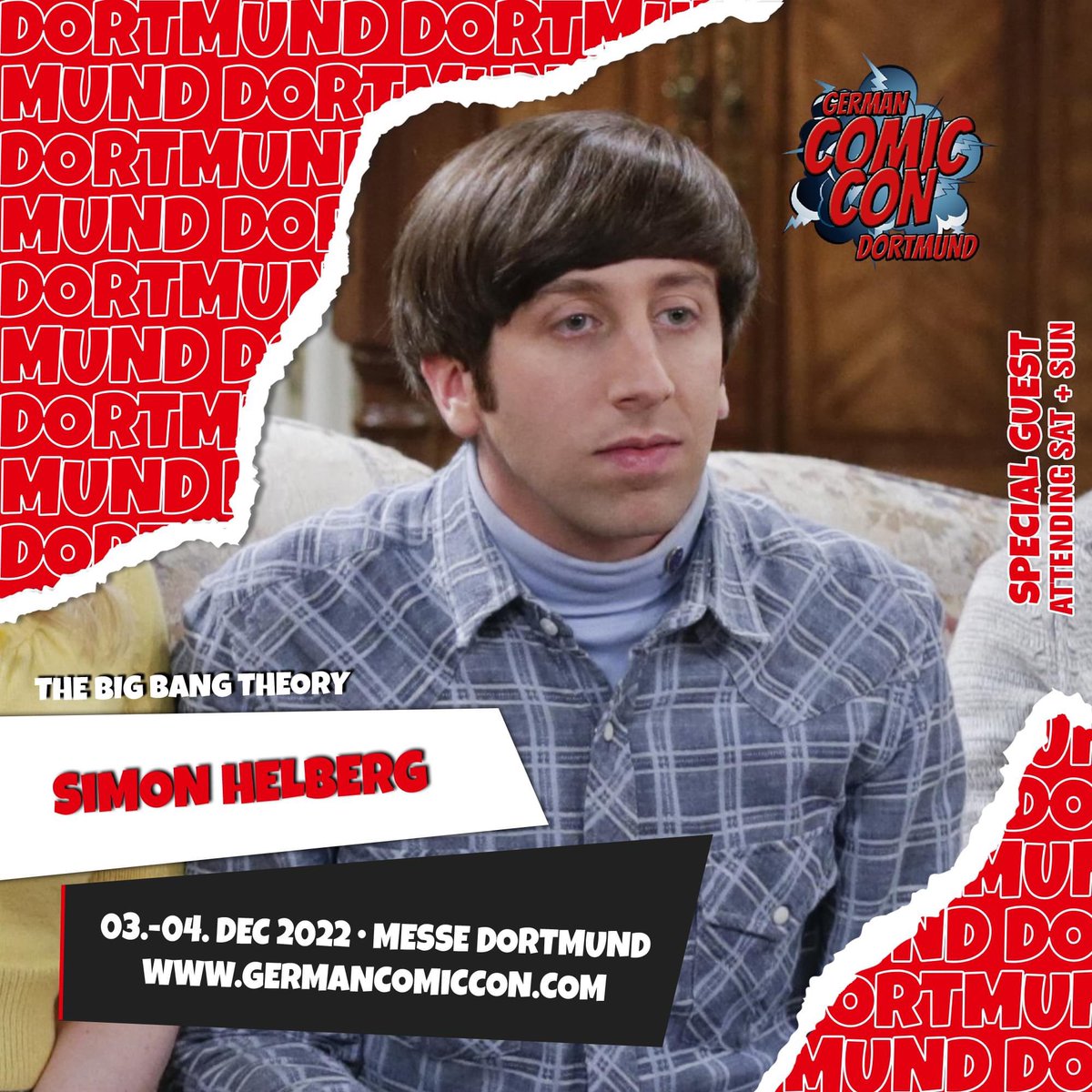 German Comic Con Dortmund, 3-4 Dezember 2022, Messe Dortmund
Tickets: bit.ly/3Q5vqm3

Freut euch auf SIMON HELBERG auf der German Comic Con Dortmund Winter Edition am 3-4 Dezember 2022 in der Messe Dortmund. 

#BIGBANG #simonhelberg