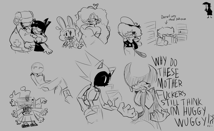 Also i didn't have enough space to draw all my ocs so i decided to sketch what others were wearing for halloween 