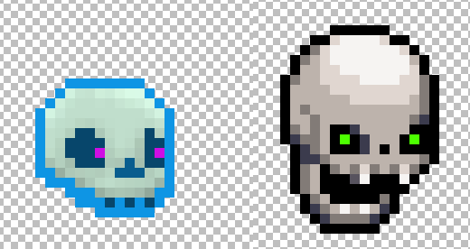 Below The Stone➡OUT NOW💎⛏️ on X: Pixel skull 6 years ago v.s. Pixel skull  now A lot of folks go into pixel art because its easy for their game, but  there is