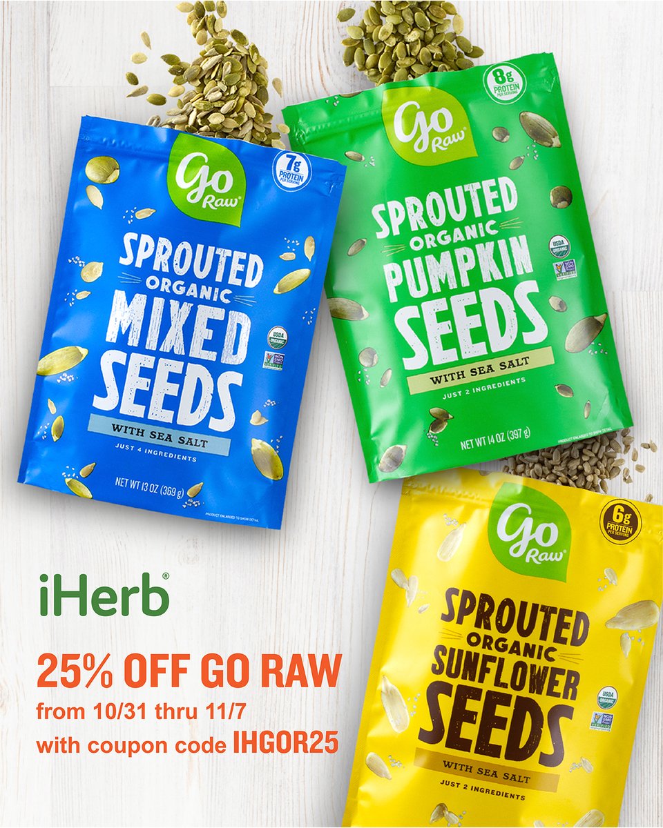 25% off Go Raw on <a href="/iHerb/">iHerb</a> thru 11/7! Use code IHGOR25
iherb.com/c/go-raw