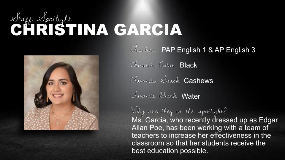 𝗢𝗰𝘁𝗼𝗯𝗲𝗿 𝗦𝗽𝗼𝘁𝗹𝗶𝗴𝗵𝘁: Shining the light on Ms. Garcia &amp; Ms. Davis, members of the Elk English team who dressed up and out for students! Learn more in the pics below.⬇️