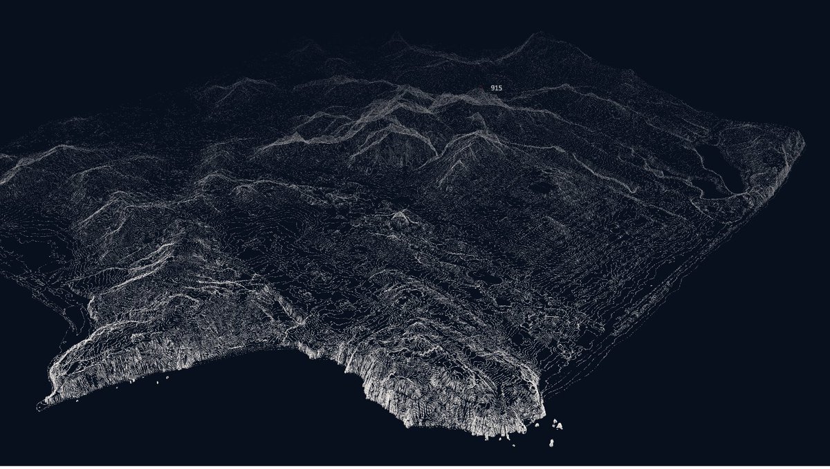 For #30DayMapChallenge I thought I'd start with a dataset I enjoy playing with, SF Elevation Contours. I rendered it as points (day 1!) in @FSQStudio. The highest point in SF is annotated.