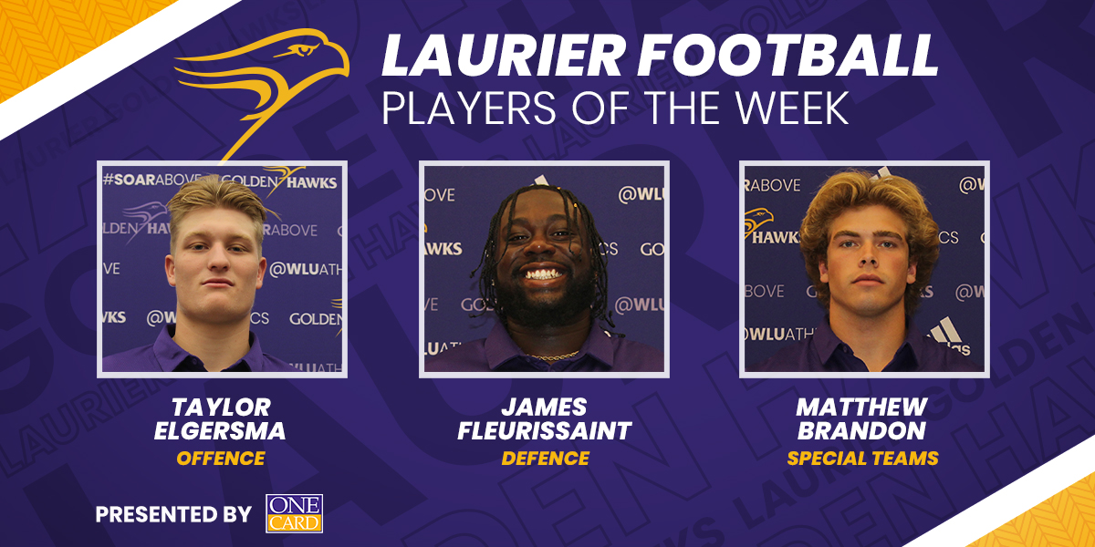 Laurier Golden Hawks (@WLUAthletics) on Twitter photo 2022-11-01 19:31:46 π Elgersma, Fleurissaint, and Brandon are the @LaurierFootball Players of the Week, presented by @LaurierOneCard, after this past Saturday's @OUAsport quarter-final win over Carleton. π° bit.ly/MFOOT_Wk10 #SoarAbove π Elgersma, Fleurissaint, and Brandon are the @LaurierFootball Players of the Week, presented by @LaurierOneCard, after this past Saturday's @OUAsport quarter-final win over Carleton. π° bit.ly/MFOOT_Wk10 #SoarAbove