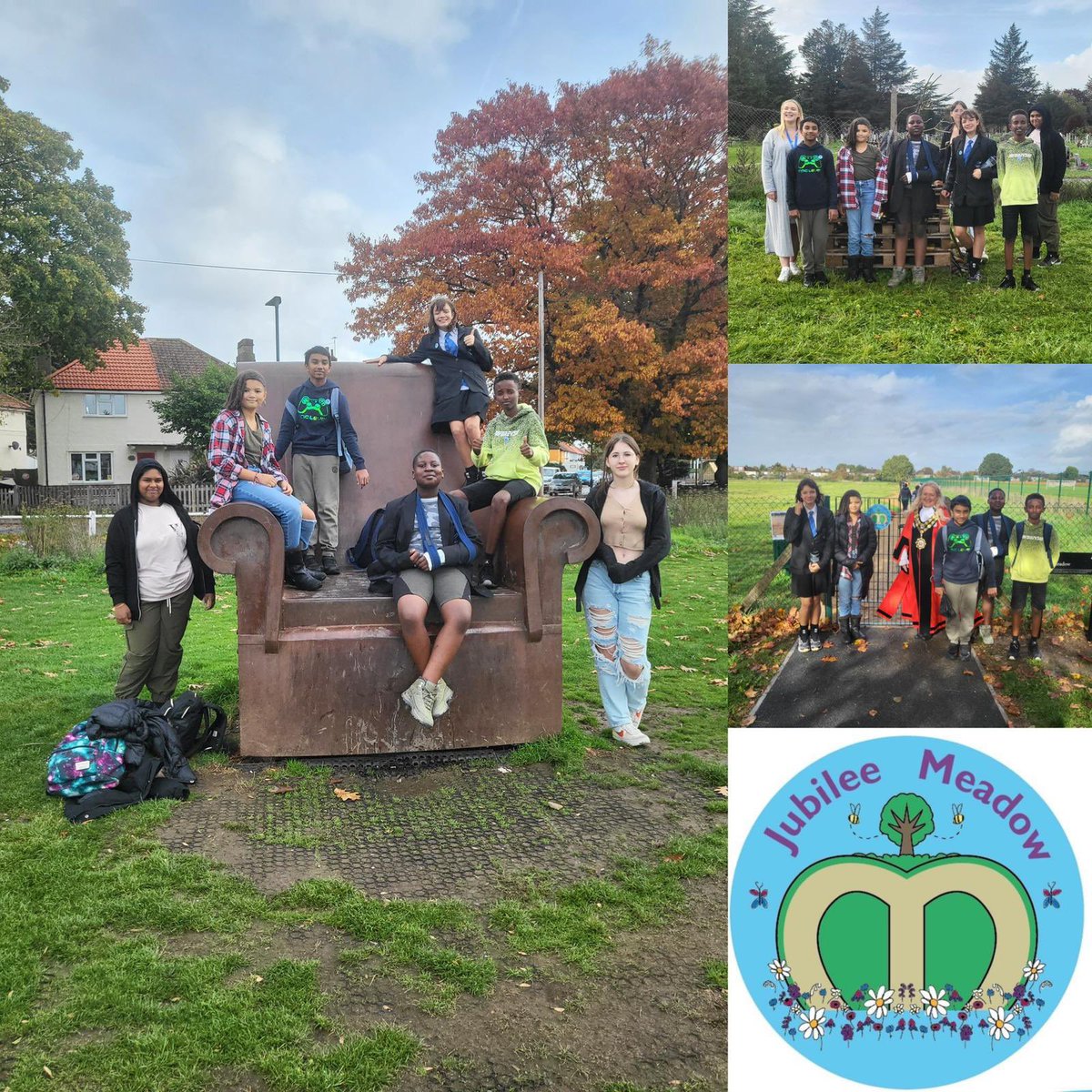 Twickenhamsch's tweet image. Thank you to @RecFriendsof for having us come along to the official opening of Jubilee Meadows. What a wonderful and appropriate way to end Go Green Week and the half term for Twickenham School!