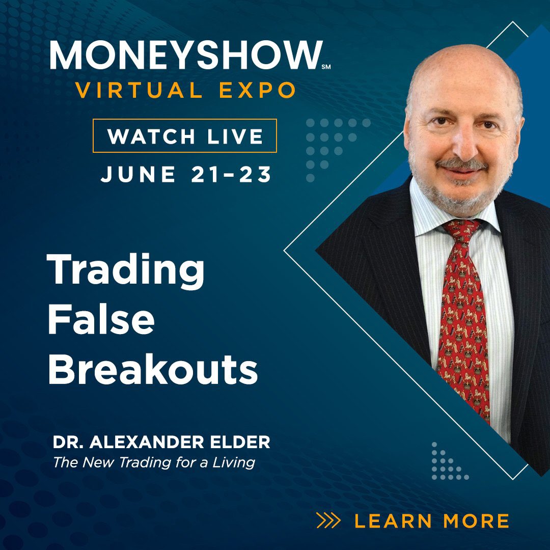 Dr Elder will share the tools that he uses, show multiple trading examples, examine current markets, and answer questions. All of that in a 40-minute class on Tuesday, June 21, at 10:10 am NY time To register for free, please click online.moneyshow.com/2022/june/virt…