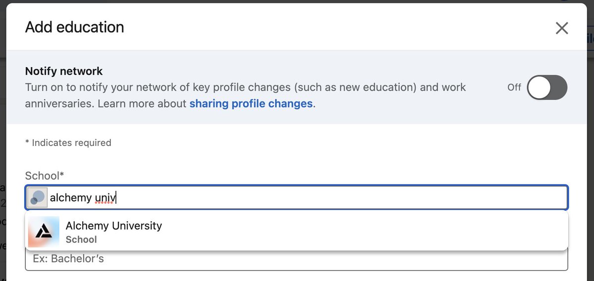 Alchemy University is now indexed under Educational providers on LinkedIn!

Yep, it's real. Free Web3 Degree.

Did you already add it?