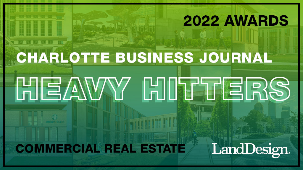 We're proud to have been part of four of the development projects awarded at this year's <a href="/CBJnewsroom/">Charlotte Business Journal</a> Heavy Hitters: Vantage South End, Honeywell Global Corporate Headquarters, Atrium Health Union West, and The Colony. #LDProjects #LandDesign

bizjournals.com/charlotte/c/he…
