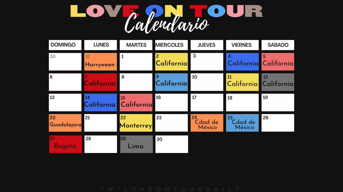 teamhsnews's tweet photo. 📆| Calendario del Love On Tour 2022 - Noviembre https://t.co/sOfHpdvNXn