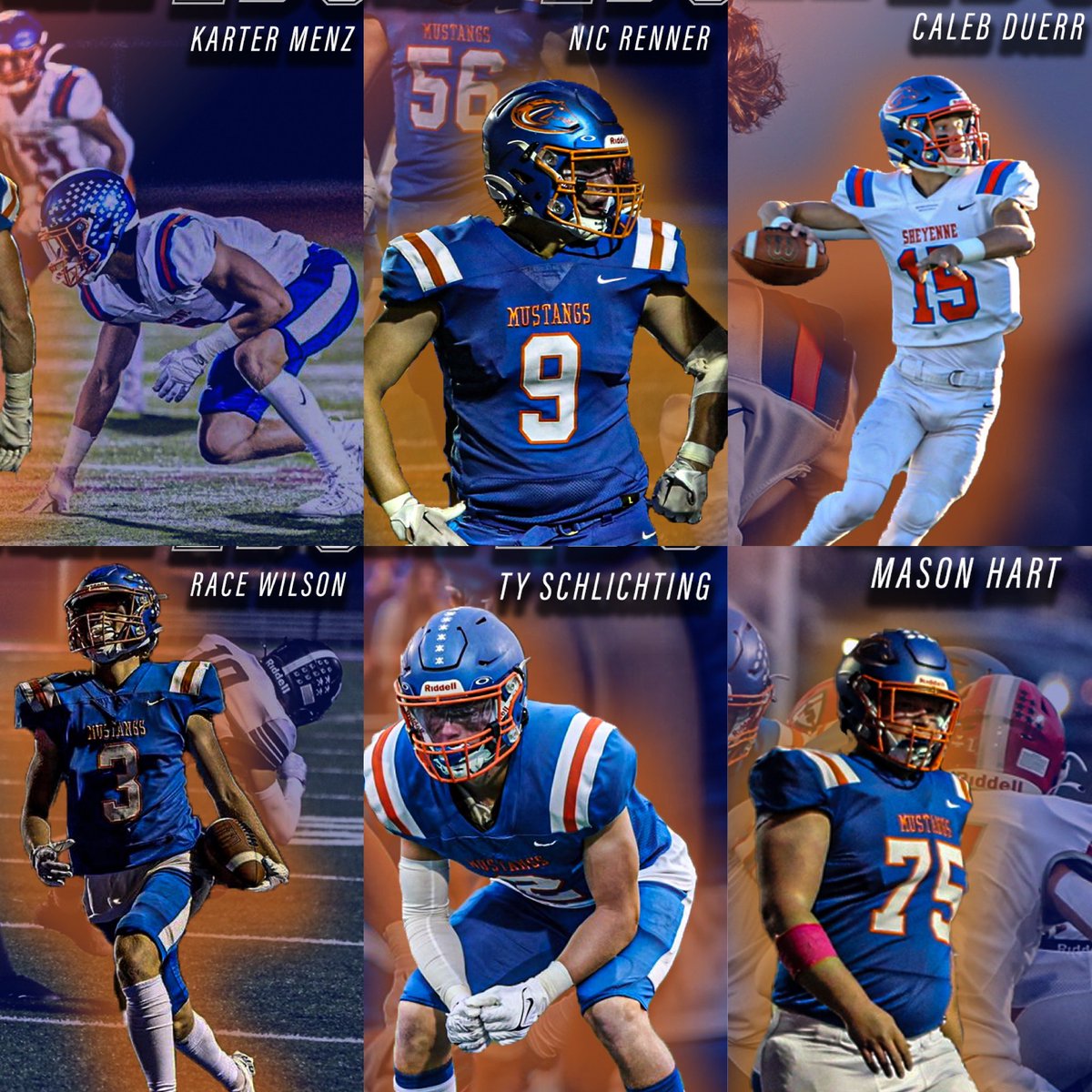 MustangPost's tweet photo. Huge Congrats to these 6 who received All-EDC honors 🎖

Also, a thank you goes out to all of our Seniors that were apart of Sheyenne Football this year. This team accomplished great things and left their mark on the program at Sheyenne! 

#mustangpride🐎 https://t.co/ZlABdB2SVE