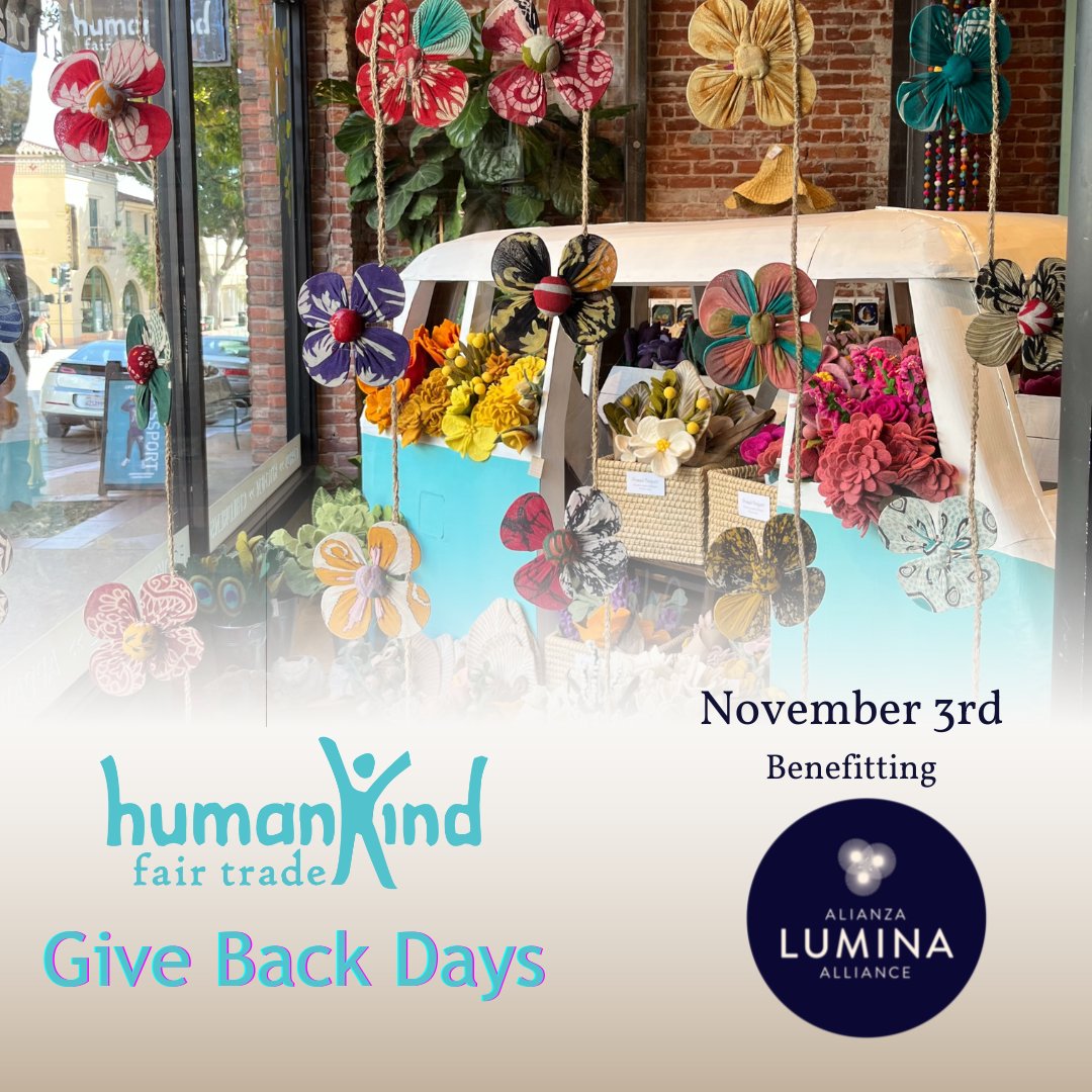 Have you added November 3rd to your calendar yet? Don't forget to stop by HumanKind Fair Trade and support Lumina Alliance with your purchase. 10% of all sales this Thursday will be donated to Lumina Alliance to support survivors of sexual and intimate partner violence.