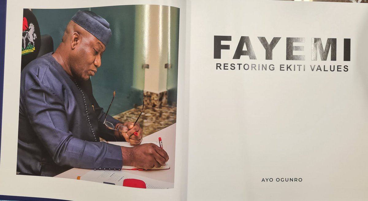 nigeriaembhague's tweet photo. The book 'Fayemi Restoring Ekiti Values' by Ayo Ogunro, a seasoned photographer, is available for viewing at the Embassy of the Federal Republic of Nigeria, The Hague. #imagebuilding #storytelling #innovation #Ekiti #RestoringValues https://t.co/2RnQrOs2to