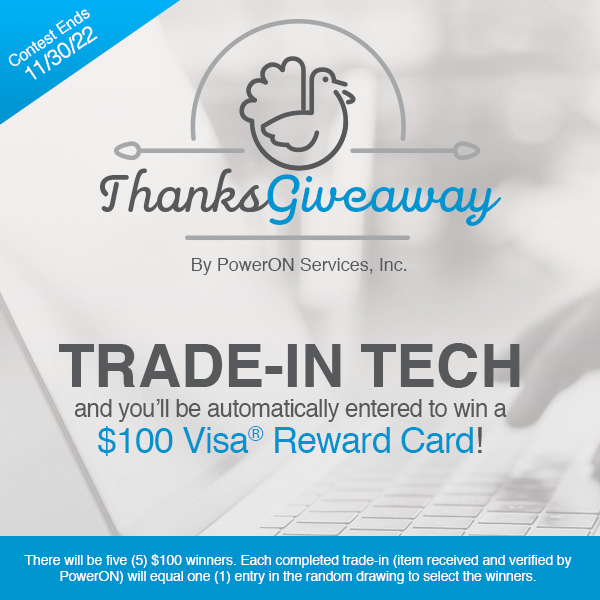 PowerONServices's tweet image. #ThanksGiveaway from #PowerON.

Trade in your used tech 💻  📱 during November, and you'll be automatically entered to win a $100 Visa® Reward Card.

ow.ly/ZVJn50KxcVI

#TechTradeIn #Apple #iPhone #Mac #iPad #MacBook #iMac #TradeInTradeUp #SellMyDevice #Giveaway #November
