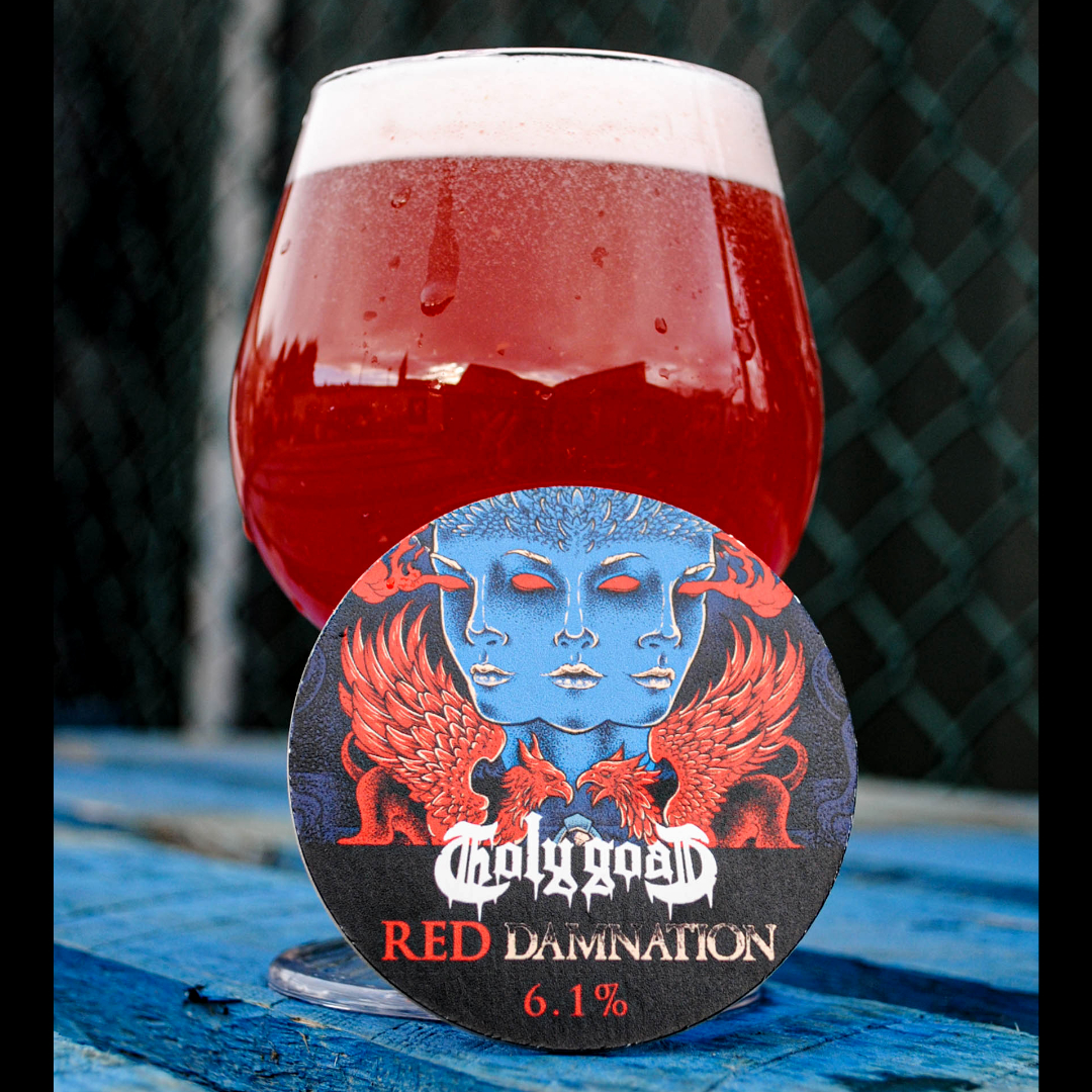 Red Damnation - 5.5%
Golden sour with strawberries, tayberries, vanilla and hibiscus
Brewed for Damnation Festival 2022  and available exclusively in keg
#HolyGoatBrewing #Holygoat #Hailthegoat #mixedfermentation #Dundeebrewery #Damnation #scottishbeer
