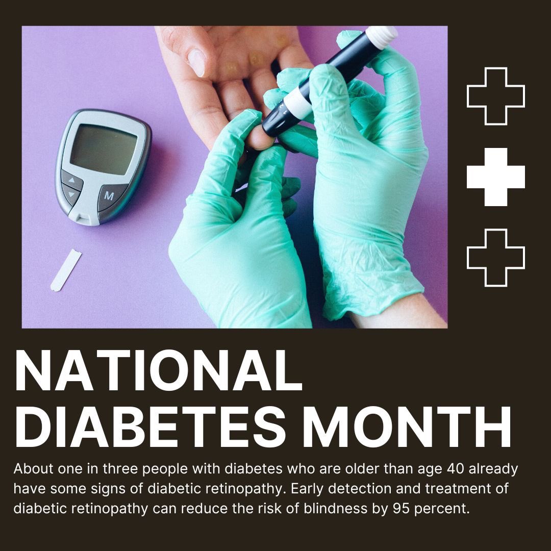 quest_med's tweet photo. November is Diabetic Eye Diseases Awareness Month, so it's a good time to assess your eyes. People with diabetes are likely to suffer from diabetic retinopathy resulting in vision loss. To prevent eye disease and ensure good eye health, it is key to have an eye exam every year. https://t.co/b03BdjvUj4