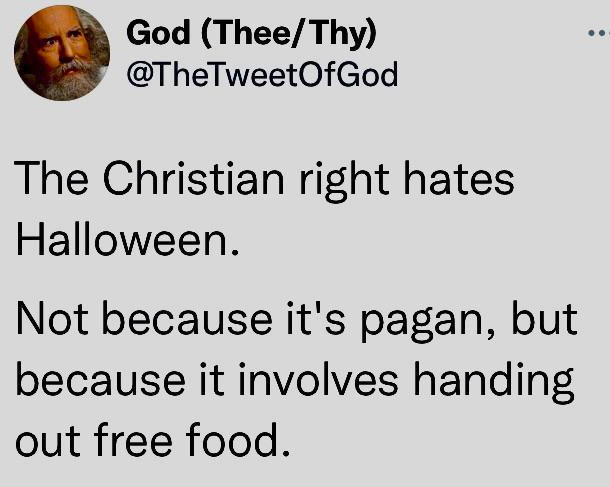 AdvisoryBriefs's tweet photo. Weird for a religion named after a dude who fed 5,000 people one day for free. https://t.co/FaObWcwWCh