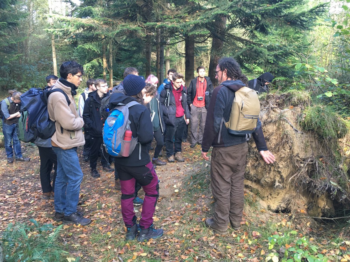Busy few weeks for the @BangorSNS first year foresters and woodland managers discussing forests in landscapes, timber production, inventory skills and the public values of forests and woodlands!