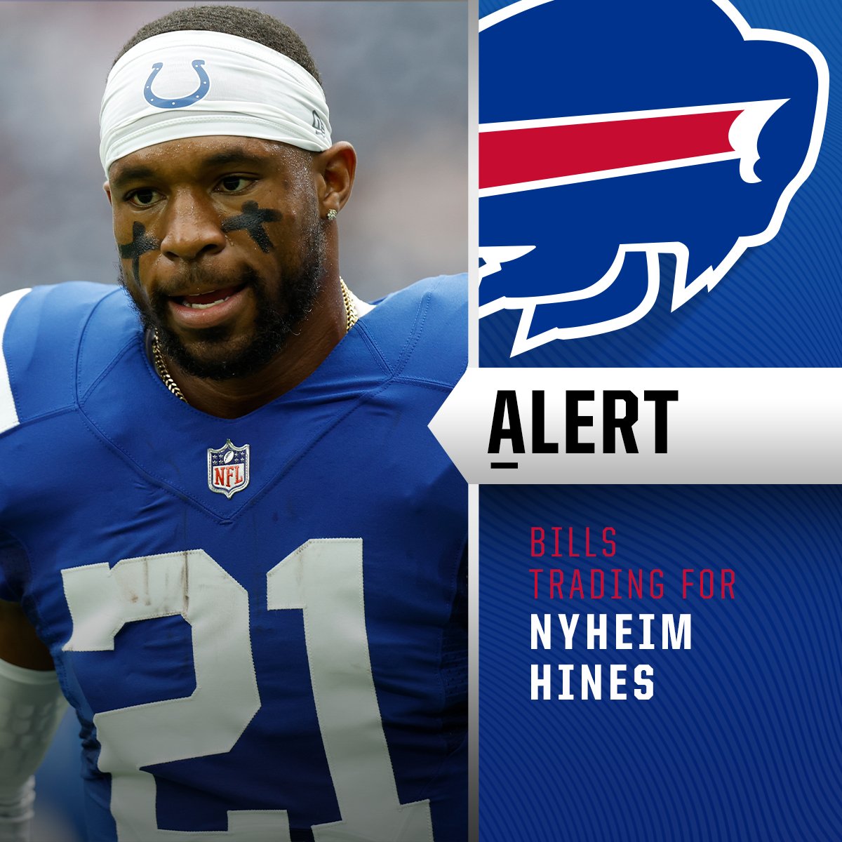 NFL on X: 'Bills trading for Colts RB Nyheim Hines in exchange for