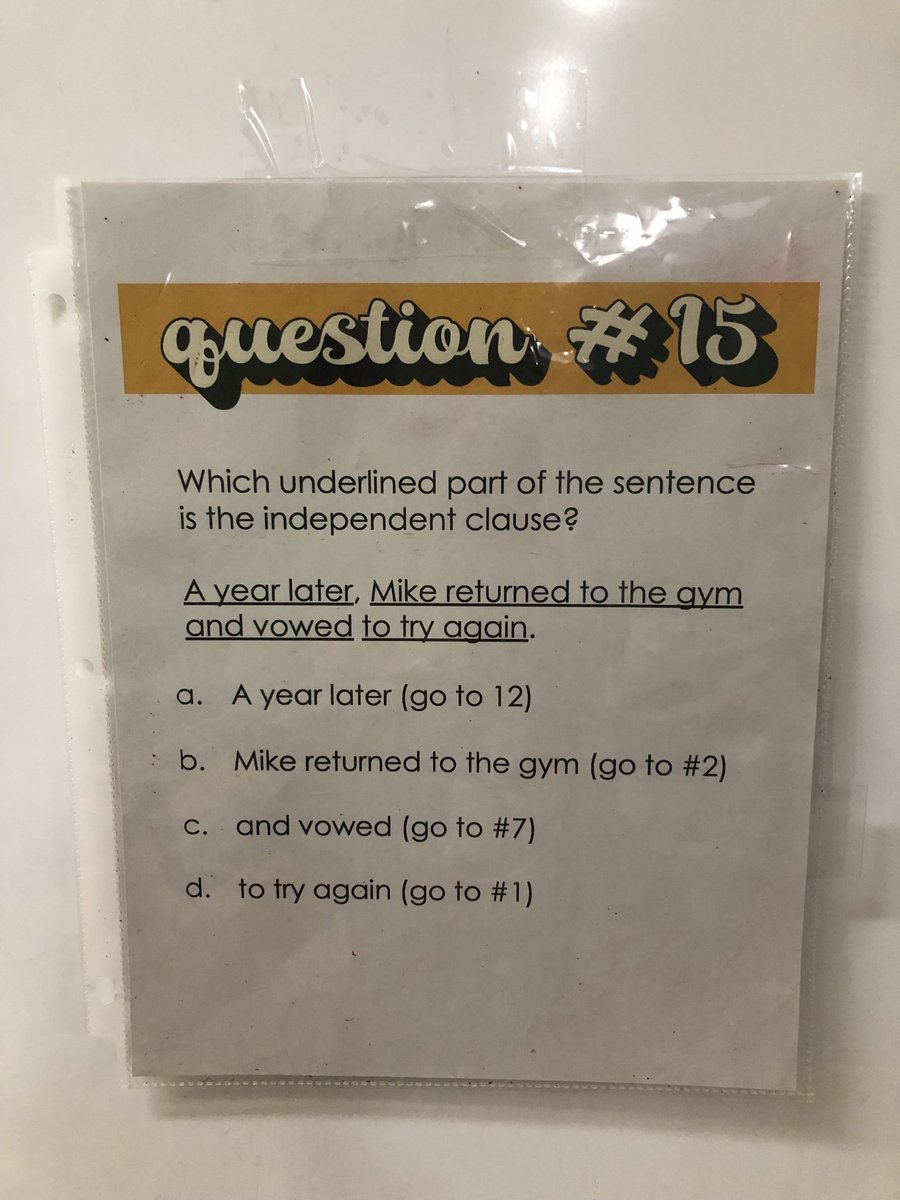 ⁦I tried something new today with my ⁦<a href="/CulbrethCougars/">Culbreth Middle School</a>⁩ 7th grade ELA students…a question trail!  What a fun way to review content.   Thanks for sharing this great idea with me #keepingthewonder co-author Miss G! 😎