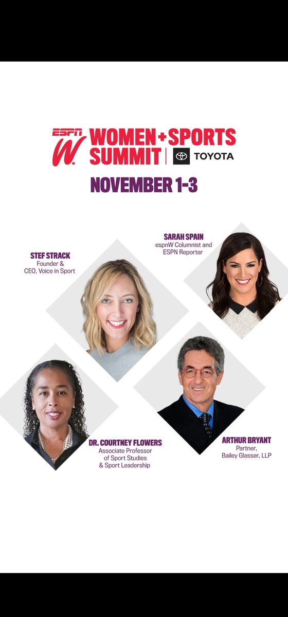 Excited to be a part of The: <a href="/espnW/">espnW</a> Women + Sports Summit taking place at the Ojai Valley Inn in Ojai, CA., Nov. 1-3. Register to livestream at espnwsummit.com #ThatsaW #TitleIX