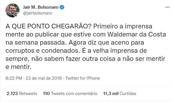 Por 2 dias <a href="/jairbolsonaro/">Jair M. Bolsonaro</a> usou gente que acredita nele e caminhoneiros como peões em sacrifício pra negociar as suas mamatas pós derrota.

Essa família pensa que a direita é o seu latifúndio, que a igreja é o seu curral e que os que acreditam neles são os seus súditos.

Gente má.