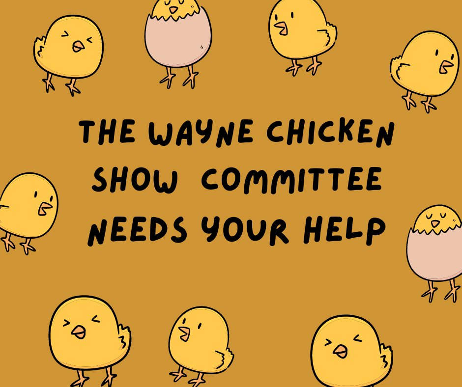 The Wayne Chicken Show is egg-cited for the 43rd Annual  Show BUT we need help! 
The committee would like to do a Medieval theme, but we need help with a tag line &amp; shirt design! If you have ideas please submit them by 11-11-22 to info@wayneworks.org or by stopping by  WAED.