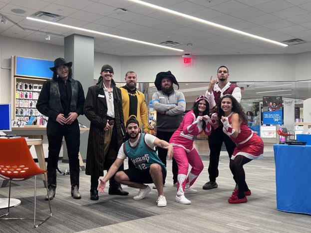 TheRealOurNE's tweet photo. It’s #TeamTuesday and we LOVED seeing your festive faces all over Twitter yesterday! 😄💙📱 OurNE was definitely in the Halloween spirit and our teams provided SPOOK-tacular service for our customers. 🎃👻 #OurNE #wiNEverything https://t.co/0SmVSneqF4