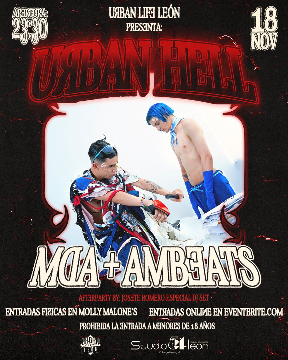 elinformerule_'s tweet photo. En el URBAN HELL #3 vamos por control remoto ❤️‍🔥 Sorteamos una entrada para ver a MDA y AMBEATS entre la gente que de RT a este tweet y siga al @INFORMERULE1. ¿Estáis preparados para un romance masoca el 18 de Noviembre? Ganad@r este Viernes https://t.co/0WyntonOOo