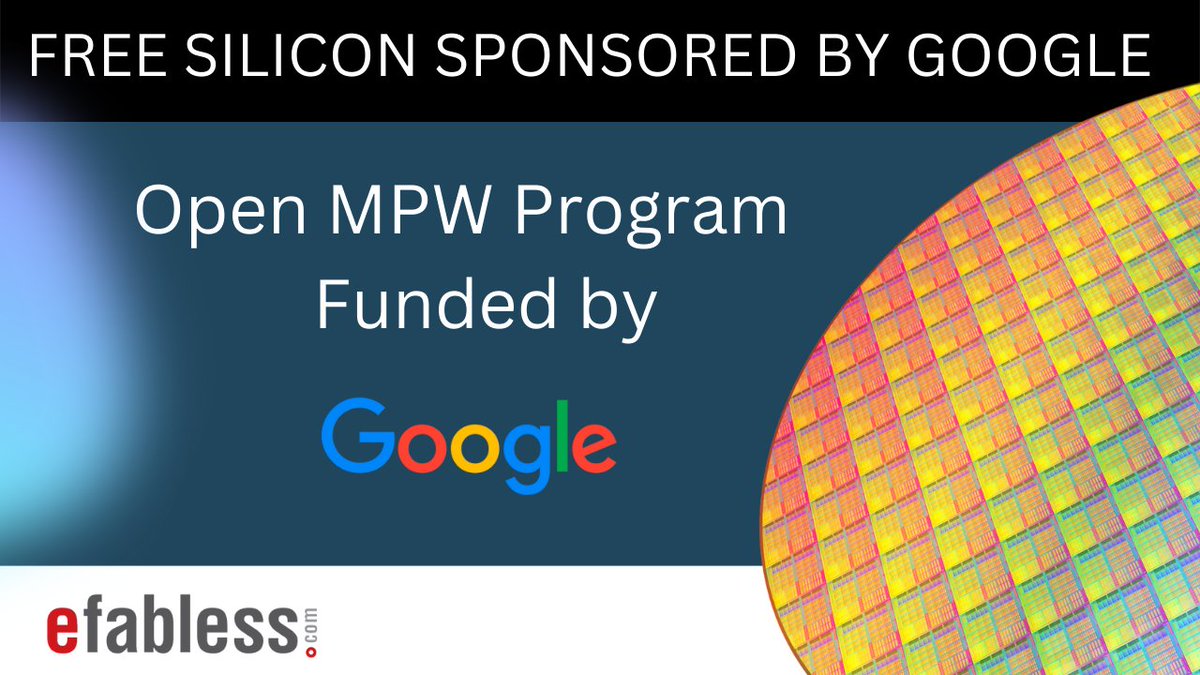efabless.com (@efabless) on Twitter photo Submissions opened on Oct. 31 for the Google-sponsored GlobalFoundries 180nm MCU. Build your own silicon at no cost using open-source PDKs. bit.ly/3TXYuOP
<a href="/GlobalFoundries/">GlobalFoundries</a> <a href="/GoogleOSS/">Google Open Source</a> <a href="/mkkassem/">Mohamed MK</a> #semiconductor Submissions opened on Oct. 31 for the Google-sponsored GlobalFoundries 180nm MCU. Build your own silicon at no cost using open-source PDKs. bit.ly/3TXYuOP
<a href="/GlobalFoundries/">GlobalFoundries</a> <a href="/GoogleOSS/">Google Open Source</a> <a href="/mkkassem/">Mohamed MK</a> #semiconductor