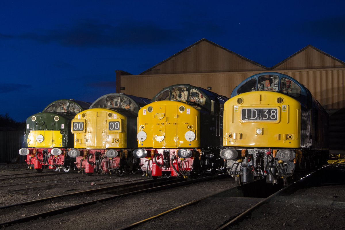 #Dieselfix for the evening features 4 class 40 locomotives from the @cfpsnews and @elrdiesel . I could not attend the photoshoot with 6, hope you like this one. Seems my new fix is popular. Have a lovely evening everyone.