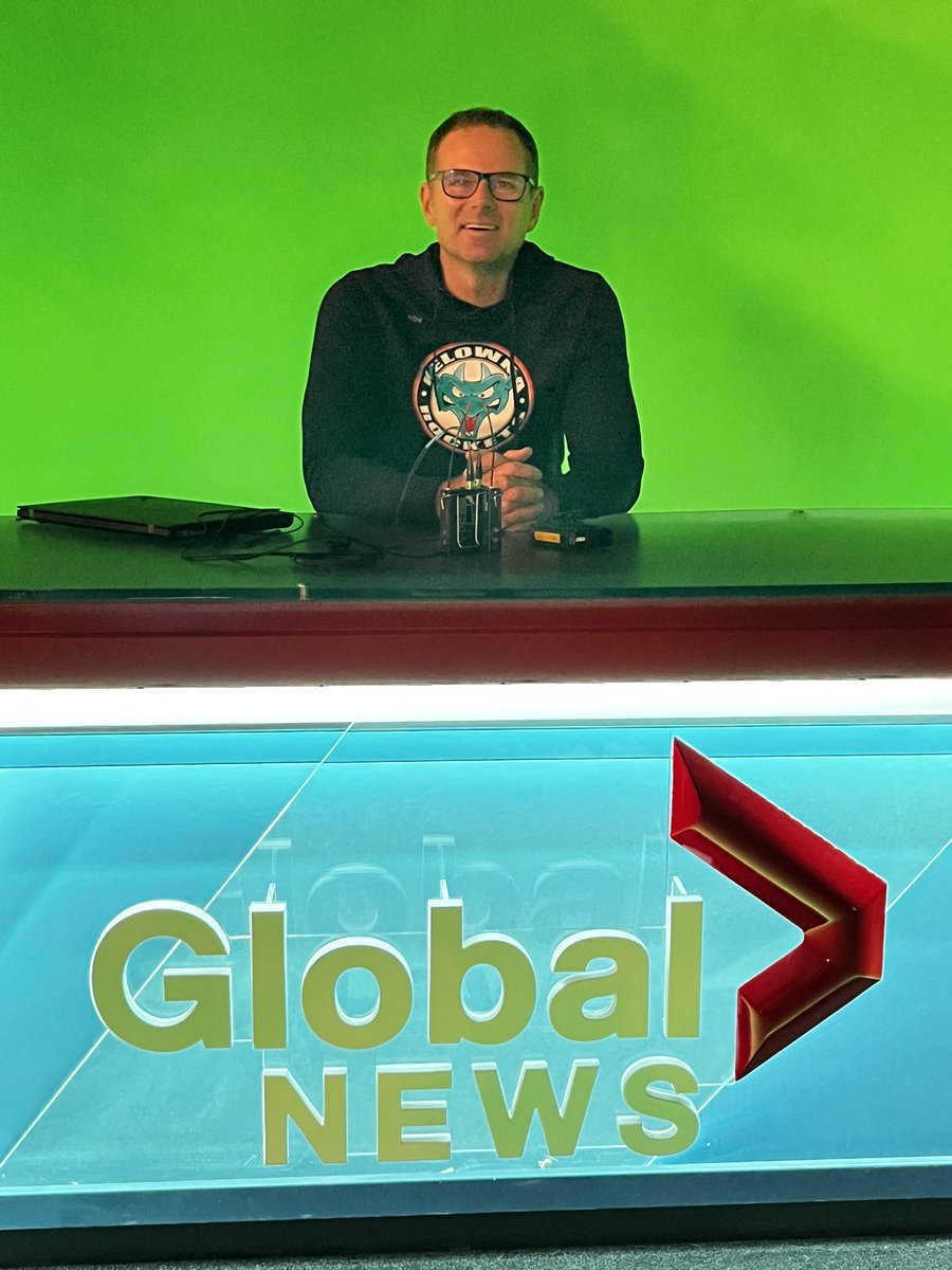 Ok, I can rest in peace. Did a <a href="/Kelowna_Rockets/">Kelowna Rockets</a> spot, which will air on <a href="/GlobalOkanagan/">Global Okanagan</a>. Had to nerd out by sitting in the anchors desk. #faceforradio