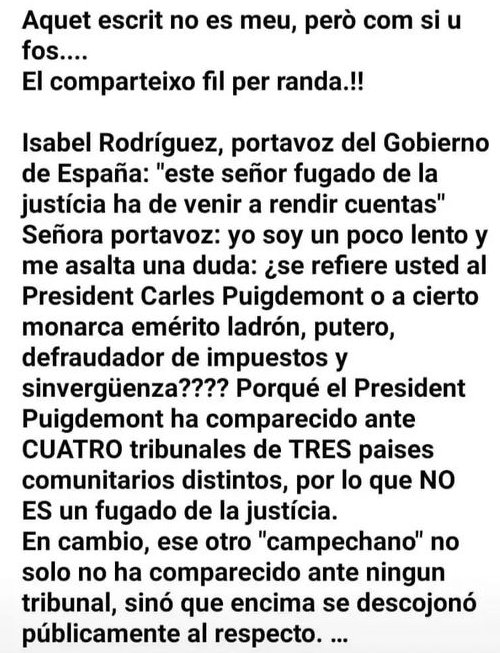 Espero que el feu correu.
II⭐II